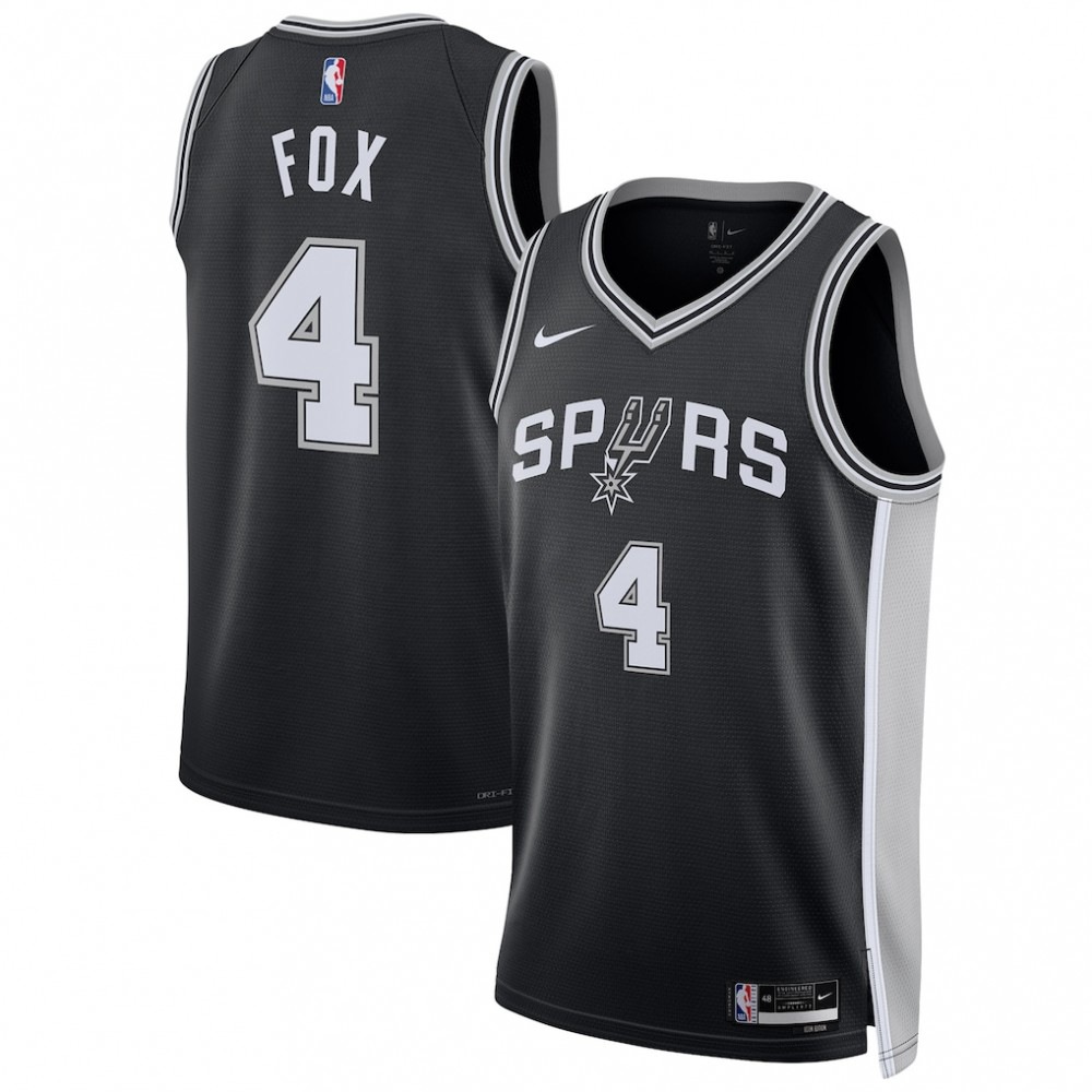 De'Aaron Fox San Antonio Spurs Unisex Swingman Player Jersey - Icon Edition - Black-Pro Kit Vault | Brand New 26/27 Sports Jerseys